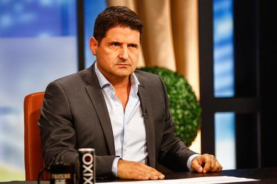 Frizbi late nigth Talk Show-stock-foto