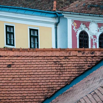 Szentendre, műemlék házak-stock-foto