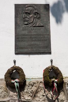 Zebegény, Kós Károly emléktábla-stock-foto