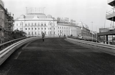 A Nyugati (Marx) téri közúti felüljáró építése 1981-ben-stock-foto