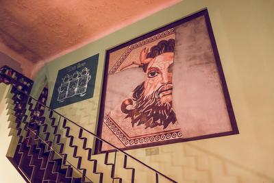 Teaház belső dekoráció a bulinegyed közelében-stock-foto