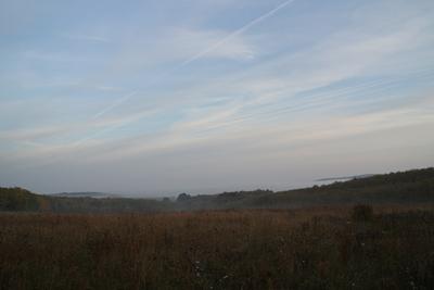 Ősagárdi párás reggel-stock-foto