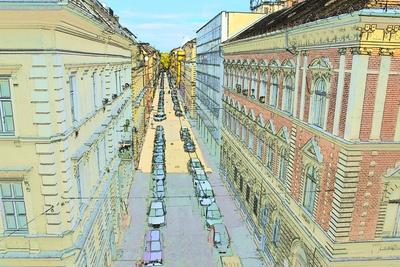 Street (illustration)-stock-foto