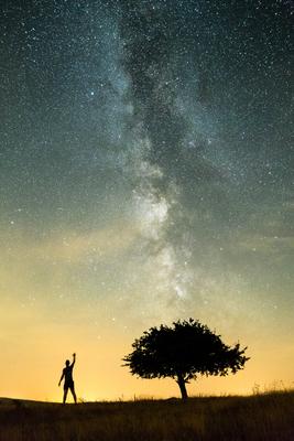 Csillagos égbolt a tejúttal-stock-foto