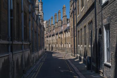 Klasszikus utcakép Cambridge városában.-stock-foto