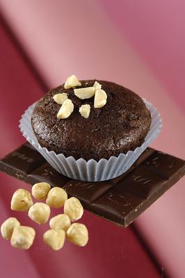 Csokoládés, mogyorós liszt nélkül muffin-stock-foto