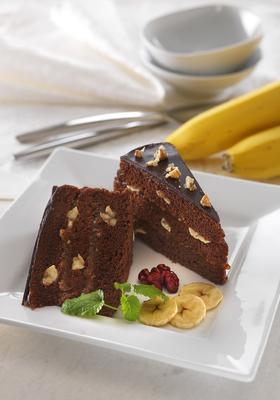 csokoládés banános sütemény-stock-foto