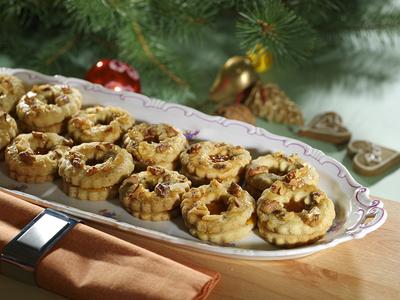 Karácsonyi diós linzer-stock-foto