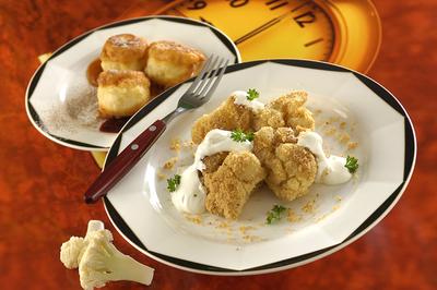 morzsás tejfölös karfiol-stock-foto