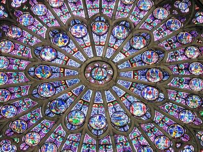 A párizsi Notre Dame rozettája-stock-foto