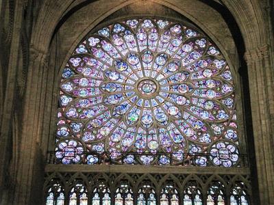 A párizsi Notre Dame rozettája-stock-foto