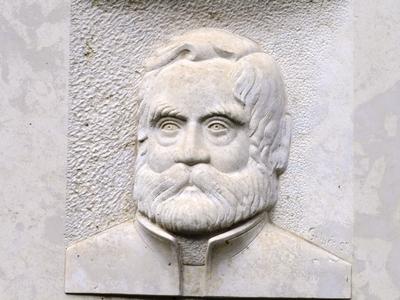 Érdi János régész dombormûve-stock-foto