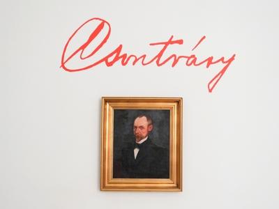 Csontváry önarcképe és aláírása-stock-foto