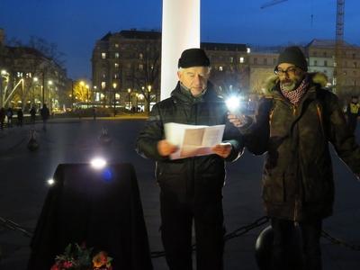 Fagyhalál - Budapesti tiszteletadás az áldozatoknak-stock-foto