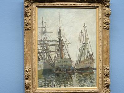 Claude Monet festmény: Hajók javítás alatt-stock-photo