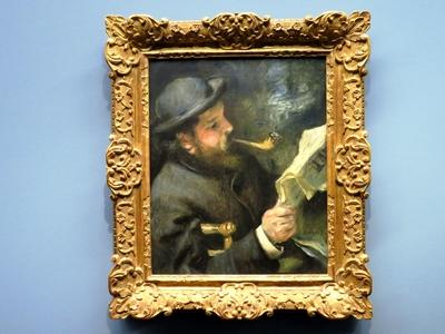 Pierre-Auguste Renoir Az olvasó Claude Monet c. festménye-stock-foto