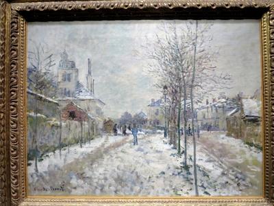 Claude Monet: A hófödte argenteuli Pontoise út-stock-photo