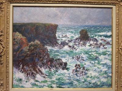 Claude Monet: Az oroszlánszikla a cotoni kikötõnél-stock-foto