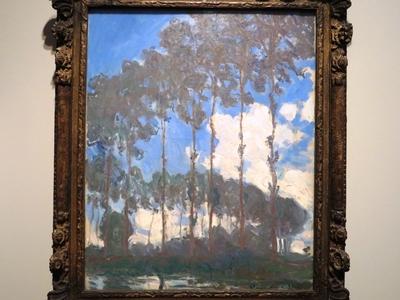 Claude Monet: Nyárfák az Epre folyó partján-stock-foto