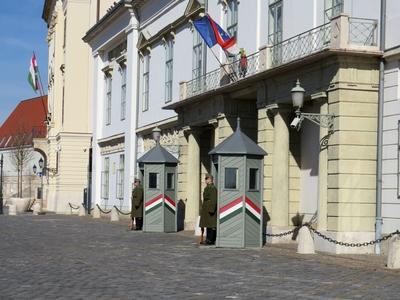 Díszõrség - Köztársasági elnökség-stock-foto