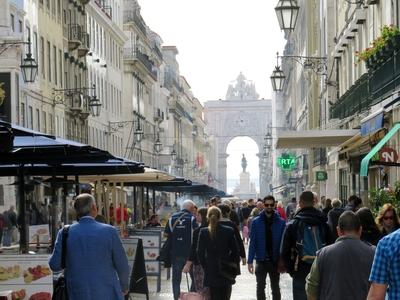 Rua Ugusta - Lisszabon-stock-foto