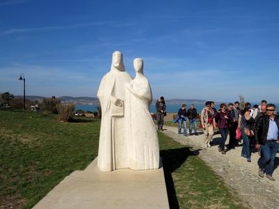 I. András király szobra Tihanyban-stock-foto