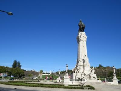 A lisszaboni Pombal márki tér-stock-foto