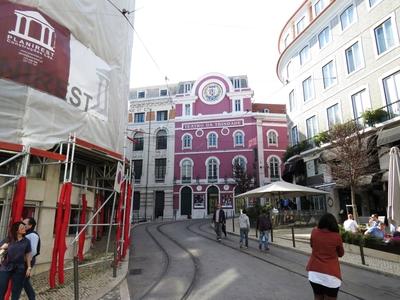 A felsõ városrész - Trinidade színház-stock-foto