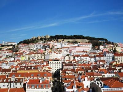 Lisszaboni panoráma - Szent György vár-stock-photo