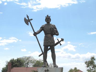 Somogyvár - Szent László szobor-stock-foto