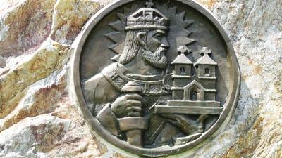 Hont - Szent István emlékmû-stock-foto