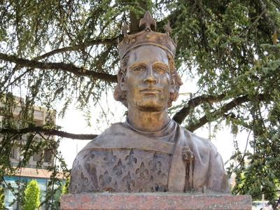 Szent Imre herceg veszprémi mellszobra-stock-foto