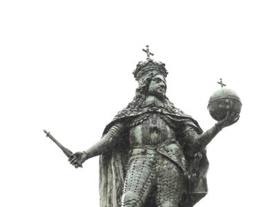 I. Habsburg Lipót trieszti obeliszkje-stock-foto