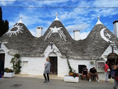 Alberobello - Trullók - Olaszország-stock-foto