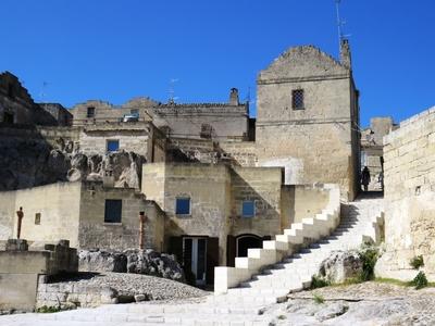 Matera kõváros - Olaszország-stock-foto