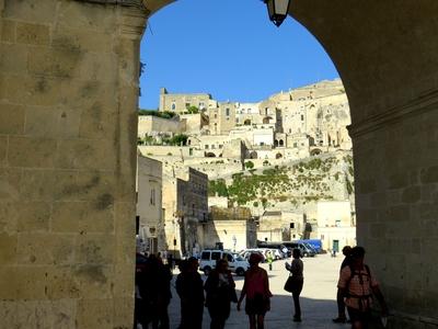 Matera kõváros - Turisták - Olaszország-stock-photo