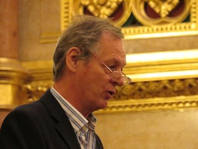 Karácsony Mihály, az Országos Nyugdíjas Parlament Egyesület elnöke-stock-foto