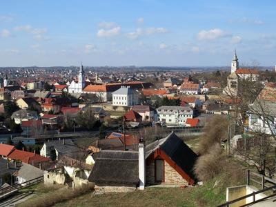Dunaföldvár - Panoráma kép-stock-foto