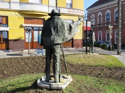 Beszédes József szoborcsoport - Dunaföldvár-stock-foto