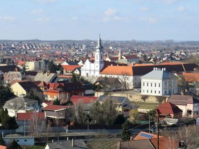 Dunaföldvár - Panoráma kép-stock-foto