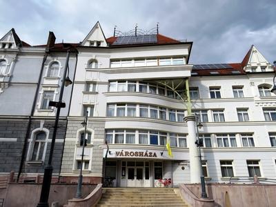 City Hall entrance - Kaposvár-stock-photo