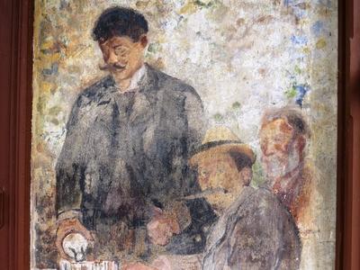 Csók István - Hungarian Painter's Fresco - Cece-stock-foto