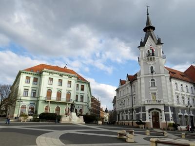 Kaposvár - City Center - Town Hall-stock-photo