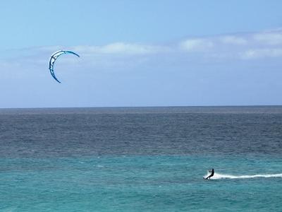 Cape Verde - Kite surf on the Atlantic coast of Sal Island.-stock-photo
