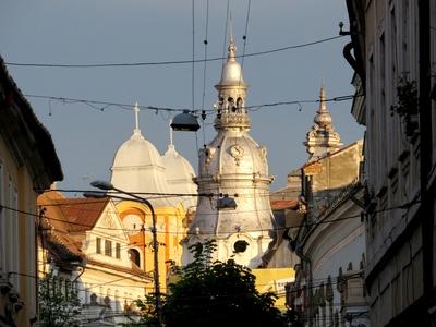 Cluj-Napoca (Kolozsvár), 8 May 2017Towers.Kolozsvári tornyok.-stock-foto