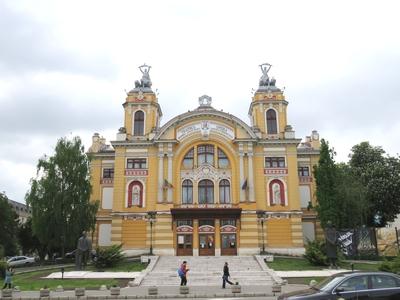 Cluj-Napoca (Kolozsvár), 9 May 2017The Lucian Blaga national theater and opera house.A Lucian Blaga nemzeti színház és operaház.-stock-photo