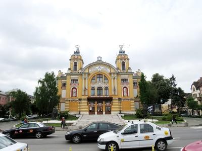 Cluj-Napoca (Kolozsvár), 9 May 2017The Lucian Blaga national theater and opera house.A Lucian Blaga nemzeti színház és operaház.-stock-photo