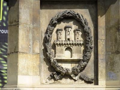 Cluj-Napoca (Kolozsvár), 9 May 2017The Historical Coat of Arms of Cluj.Kolozsvár történelmi címere.-stock-photo