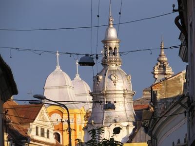 Cluj-Napoca (Kolozsvár), 8 May 2017Towers.Kolozsvári tornyok.-stock-foto