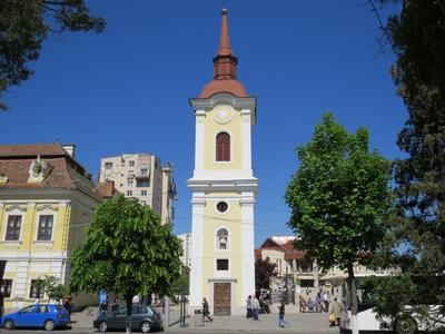 Târgu Mure? (Marosvásárhely, 11 May 2017The Franciscans' Church.A Barátok Temploma. A XVIII. sz-ban épült Ferences kolostor megmaradt része.-stock-foto